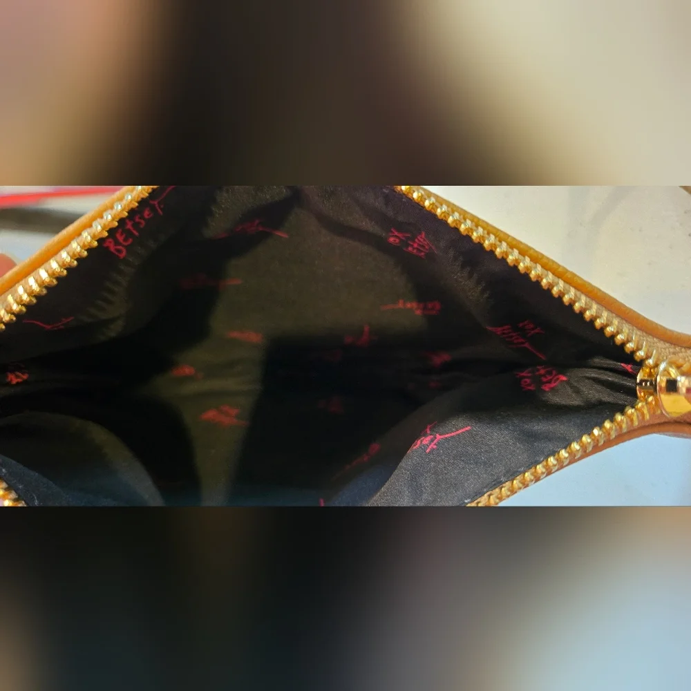 Like New Betsey Johnson Tan Wristlet Clutch - Picture 3 of 3